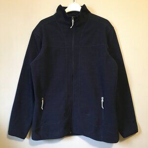 Seaside 2 Dark Navy Blue Sweater Fleece Zip Up Jacket XL High Collar